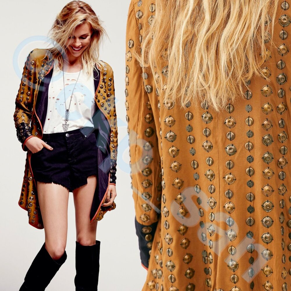 NWT Free People Crossed Coin Jacket Sz L - Picture 4 of 16